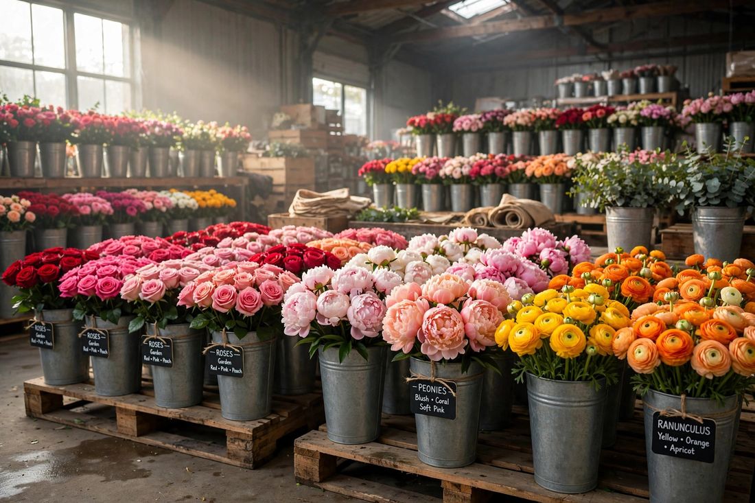 Fresh flowers at the Los Angeles Flower District