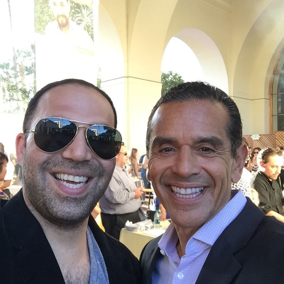 Yaniv Hamudot with former Los Angeles Mayor Antonio Villaraigosa at a civic event in 2015